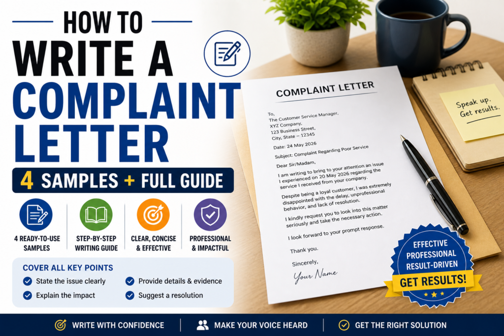 Complaint Letter Guide — 4 Professional Sample Letters