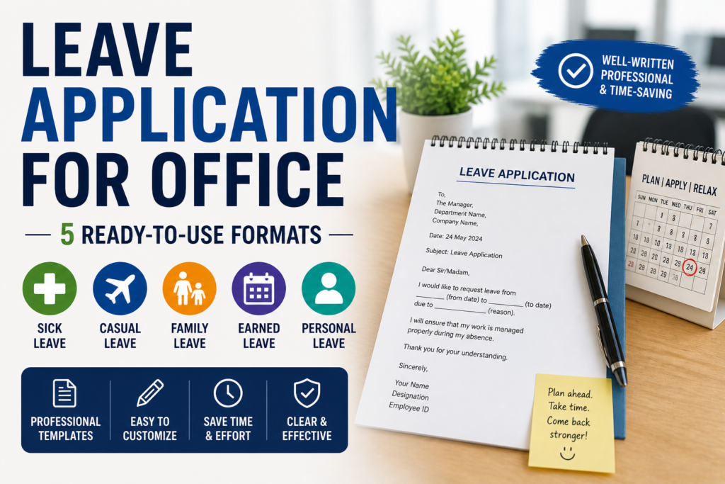 Leave Application Letter for Office — 5 Professional Formats