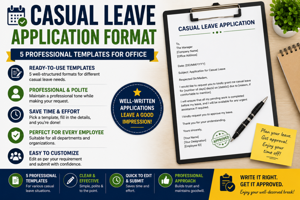 Casual Leave Application Format