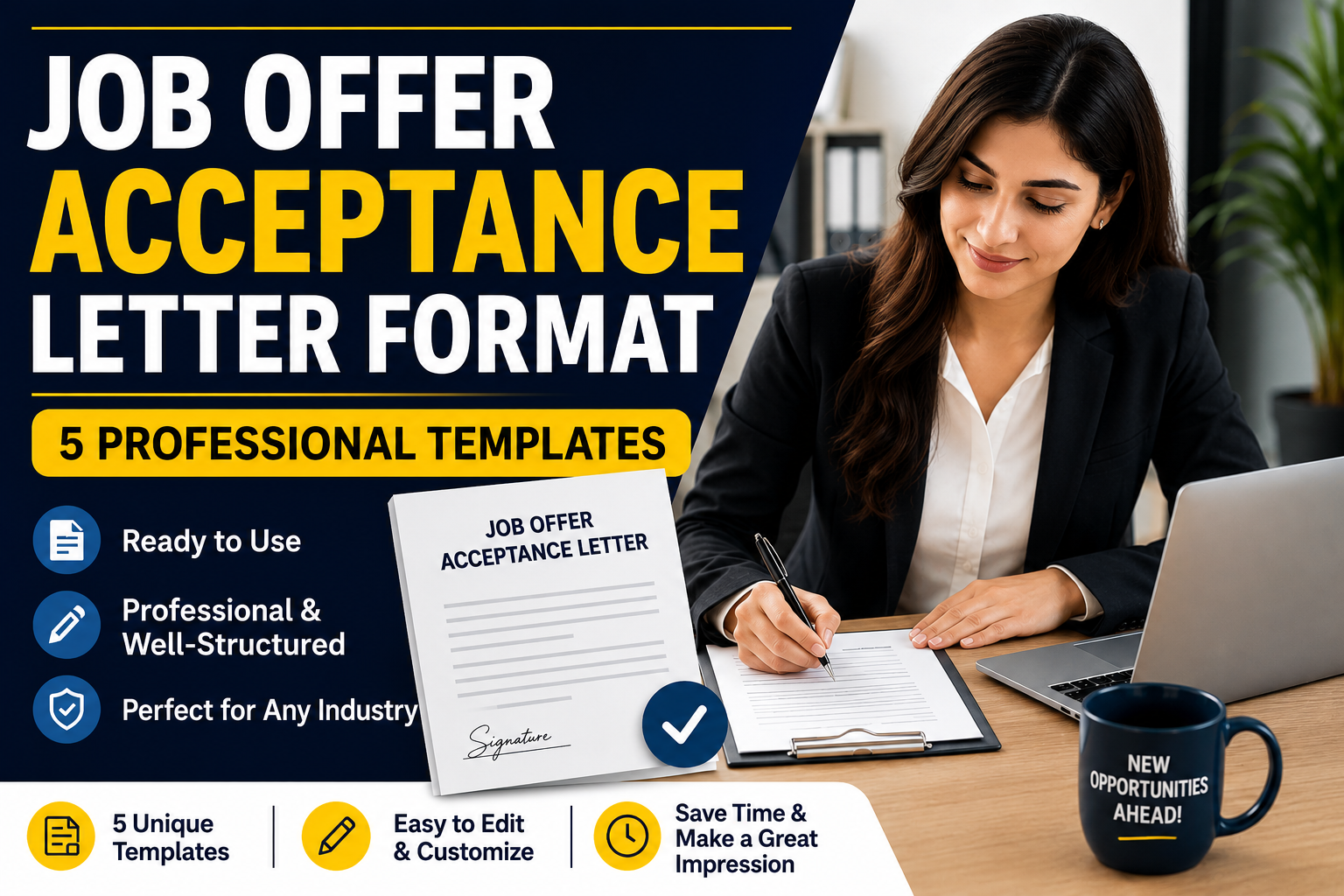 Job offer acceptance letter format — professional templates for confirming a new job