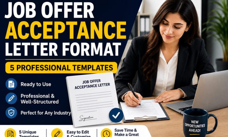 Job offer acceptance letter format — professional templates for confirming a new job